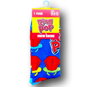 3/$20 Ring Pop Retro Candy Funny Novelty Crew Socks - NWT